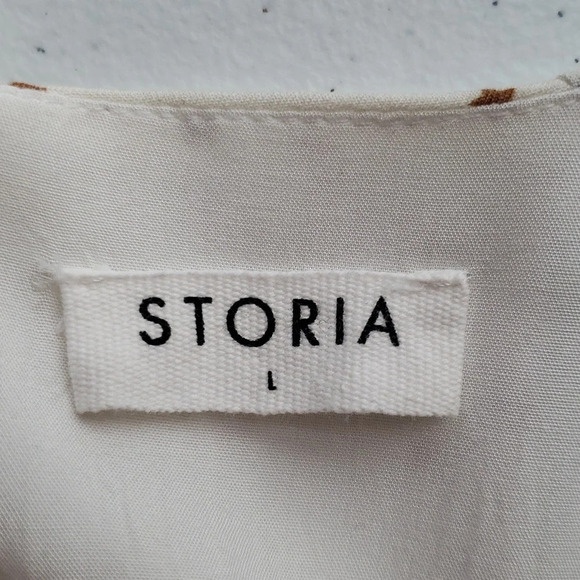 Storia Romper Women Large Cream Multicolor Stars Ruffle Boho Coastal Cowgirl - Picture 11 of 12